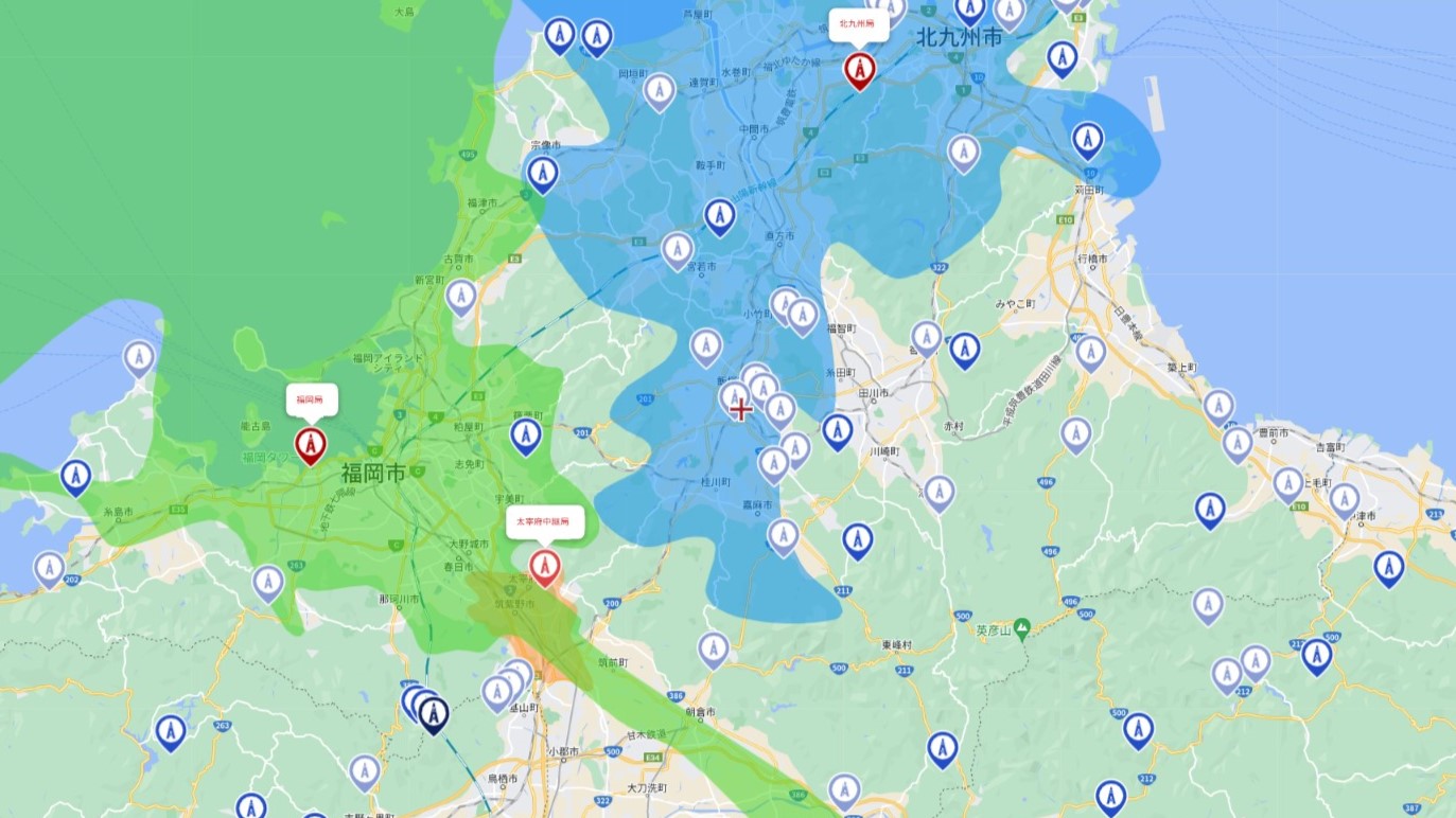 福岡県の地デジアンテナ電波受信状況