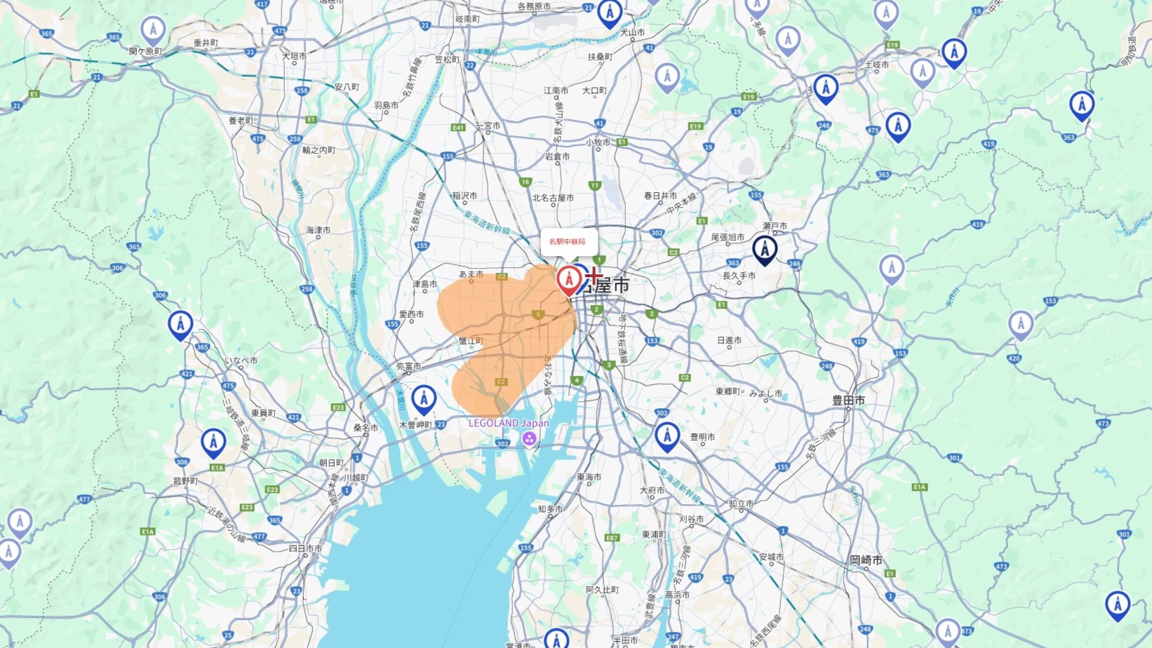 名古屋市の電波事情