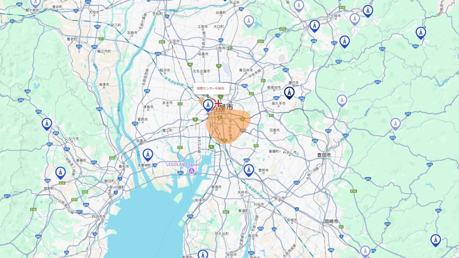 名古屋市の電波事情