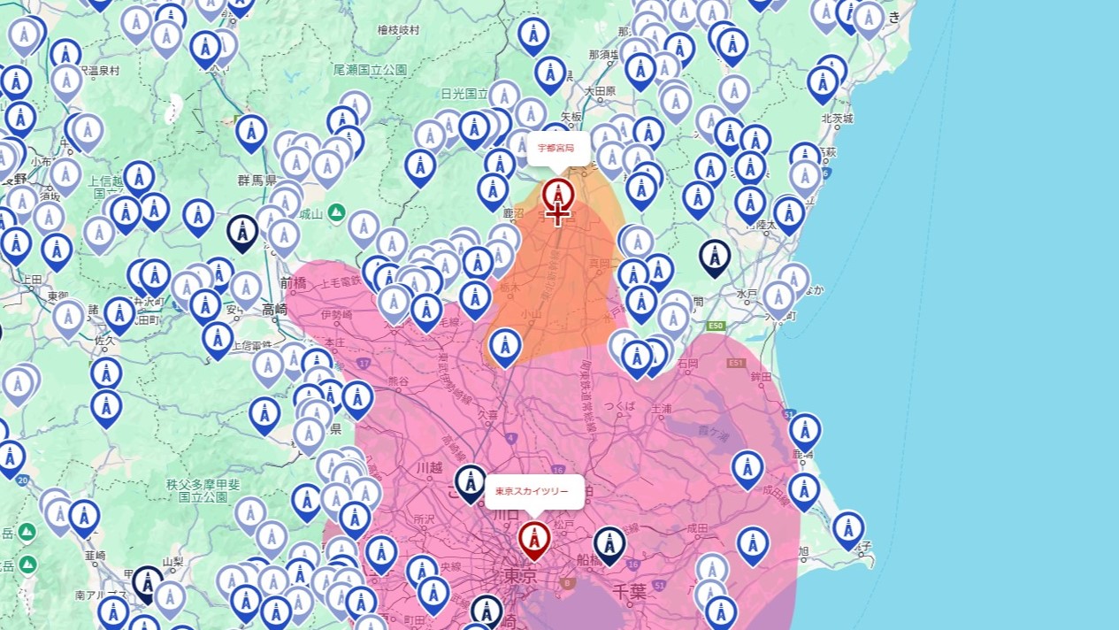 宇都宮市の電波事情