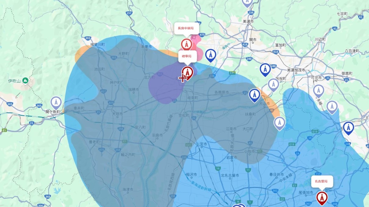 岐阜市の電波事情