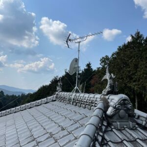 2025年9月14日　長崎県諫早市下大渡野町M様邸　UHFアンテナと4K8K対応BS/CSアンテナ交換工事