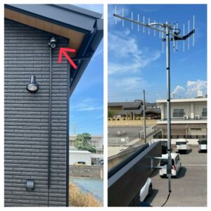 2025年9月4日　兵庫県加古川市尾上町K様邸　防犯カメラ・UHFアンテナ設置工事