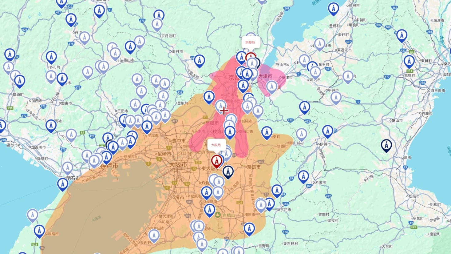 八幡市の電波事情